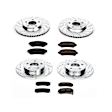 4-Wheel Set Power Stop&reg; K1545 Front and Rear Z23 Daily Carbon-Fiber Ceramic Brake Pad and Drilled & Slotted Rotor Kit