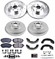 K15467DK 4-Wheel Set Front and Rear Brake Disc and Pad Kit, Cross-drilled and Slotted 5 Lugs 293.88 mm Carbon Fiber Ceramic Z23 Evolution Sport Series, Includes (1) Disc and Pad Kit and (1) Drum and Shoe Kit