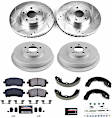 K15468DK 4-Wheel Set Front and Rear Brake Disc and Pad Kit, Cross-drilled and Slotted 5 Lugs 277.11 mm Carbon Fiber Ceramic Z23 Evolution Sport Series, Includes (1) Disc and Pad Kit and (1) Drum and Shoe Kit