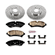 K1549 Front Brake Disc and Pad Kit, Silver zinc-plated, Cross-drilled and Slotted, 5 Lugs, 303 mm, Carbon Fiber Ceramic, Z23 Evolution Sport Series