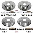 4-Wheel Set Power Stop&reg; K1552-26 Front and Rear Z26 Muscle Carbon-Fiber Ceramic Brake Pad and Drilled & Slotted Rotor Kit