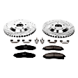K1559 Front Brake Disc and Pad Kit, Cross-drilled and Slotted 5 Lugs 325 mm Carbon Fiber Ceramic Z23 Evolution Sport Series