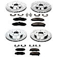 4-Wheel Set Power Stop&reg; K1560 Front and Rear Z23 Daily Carbon-Fiber Ceramic Brake Pad and Drilled & Slotted Rotor Kit