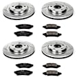 4-Wheel Set Power Stop&reg; K1587 Front and Rear Z23 Daily Carbon-Fiber Ceramic Brake Pad and Drilled & Slotted Rotor Kit