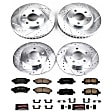 4-Wheel Set Power Stop&reg; K1589 Front and Rear Z23 Daily Carbon-Fiber Ceramic Brake Pad and Drilled & Slotted Rotor Kit