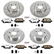 4-Wheel Set Power Stop&reg; K1612-26 Front and Rear Z26 Muscle Carbon-Fiber Ceramic Brake Pad and Drilled & Slotted Rotor Kit