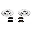 K1614 Front Brake Disc and Pad Kit, Cross-drilled and Slotted 5 Lugs 295.8 mm Carbon Fiber Ceramic Z23 Evolution Sport Series