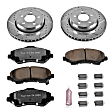 K1631-36 Front Brake Disc and Pad Kit, Silver zinc-plated, Cross-drilled and Slotted, 5 Lugs, 302 mm, Carbon Fiber Ceramic, Z36 Extreme Truck And Tow