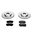 K165 Front Brake Disc and Pad Kit, Cross-drilled and Slotted 5 Lugs 279.7 mm Carbon Fiber Ceramic Z23 Evolution Sport Series