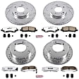 4-Wheel Set Power Stop&reg; K1683-26 Front and Rear Z26 Muscle Carbon-Fiber Ceramic Brake Pad and Drilled & Slotted Rotor Kit
