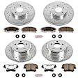 2014 Dodge Charger - Front and Rear Brake Disc and Pad Kit, Silver zinc-plated, Cross-drilled and Slotted, 5 Lugs, 320 mm, Carbon Fiber Ceramic, RWD, 3.6L 6Cyl, Z26 Street Warrior Carbon-Fiber Ceramic Series