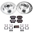 K1719 Rear Brake Disc and Pad Kit, Cross-drilled and Slotted 5 Lugs 320 mm Carbon Fiber Ceramic Z23 Evolution Sport Series