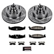 K1831 Front Brake Disc and Pad Kit, Silver zinc-plated, Cross-drilled and Slotted, 5 Lugs, 298 mm, Carbon Fiber Ceramic, Z23 Evolution Sport Series