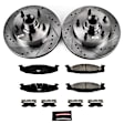 K1832 Front Brake Disc and Pad Kit, Silver zinc-plated, Cross-drilled and Slotted, 5 Lugs, 298 mm, Carbon Fiber Ceramic, Z23 Evolution Sport Series