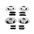 4-Wheel Set Power Stop&reg; K1868 Front and Rear Z23 Daily Carbon-Fiber Ceramic Brake Pad and Drilled & Slotted Rotor Kit