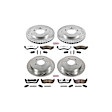 4-Wheel Set Power Stop&reg; K1870-36 Front and Rear Z36 Truck Carbon-Fiber Ceramic Brake Pad and Drilled & Slotted Rotor Kit