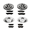 4-Wheel Set Power Stop&reg; K1880 Front and Rear Z23 Daily Carbon-Fiber Ceramic Brake Pad and Drilled & Slotted Rotor Kit