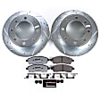 K1890-36 Rear Brake Disc and Pad Kit, Silver zinc-plated, Cross-drilled and Slotted, 8 Lugs, 326 mm, Carbon Fiber Ceramic, Z36 Extreme Truck And Tow