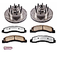 K1893-36 Front Brake Disc and Pad Kit, Silver zinc-plated, Cross-drilled and Slotted, 8 Lugs, 331 mm, Carbon Fiber Ceramic, RWD, Z36 Extreme Truck And Tow