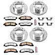 4-Wheel Set Power Stop&reg; K1906-36 Front and Rear Z36 Truck Carbon-Fiber Ceramic Brake Pad and Drilled & Slotted Rotor Kit