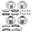 4-Wheel Set Power Stop&reg; K1907-36 Front and Rear Z36 Truck Carbon-Fiber Ceramic Brake Pad and Drilled & Slotted Rotor Kit