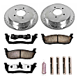 K1913-36 Rear Brake Disc and Pad Kit, Silver zinc-plated, Cross-drilled and Slotted, 5 Lugs, 334 mm, Carbon Fiber Ceramic, Z36 Extreme Truck And Tow