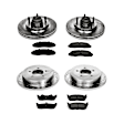 4-Wheel Set Power Stop&reg; K1915 Front and Rear Z23 Daily Carbon-Fiber Ceramic Brake Pad and Drilled & Slotted Rotor Kit