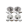 4-Wheel Set Power Stop&reg; K1919-36 Front and Rear Z36 Truck Carbon-Fiber Ceramic Brake Pad and Drilled & Slotted Rotor Kit