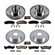 4-Wheel Set Power Stop&reg; K1921 Front and Rear Z23 Daily Carbon-Fiber Ceramic Brake Pad and Drilled & Slotted Rotor Kit
