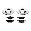 K1930 Front Brake Disc and Pad Kit, Cross-drilled and Slotted 5 Lugs 277.9 mm Carbon Fiber Ceramic Z23 Evolution Sport Series