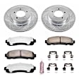 K1931-36 Front Brake Disc and Pad Kit, Silver zinc-plated, Cross-drilled and Slotted, 5 Lugs, 305 mm, Carbon Fiber Ceramic, Z36 Extreme Truck And Tow