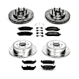4-Wheel Set Power Stop&reg; K1940 Front and Rear Z23 Daily Carbon-Fiber Ceramic Brake Pad and Drilled & Slotted Rotor Kit