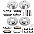 4-Wheel Set Power Stop&reg; K1944-36 Front and Rear Z36 Truck Carbon-Fiber Ceramic Brake Pad and Drilled & Slotted Rotor Kit