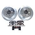 K1950-36 Rear Brake Disc and Pad Kit, Silver zinc-plated, Cross-drilled and Slotted, 6 Lugs, 348 mm, Carbon Fiber Ceramic, Z36 Extreme Truck And Tow