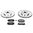 K196 Front Brake Disc and Pad Kit, Cross-drilled and Slotted 5 Lugs 319 mm Carbon Fiber Ceramic Z23 Evolution Sport Series