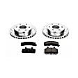 K1970 Front Brake Disc and Pad Kit, Silver zinc-plated, Cross-drilled and Slotted, 6 Lugs, 295 mm, Carbon Fiber Ceramic, Z23 Evolution Sport Series