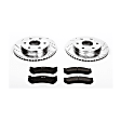 K2009 Front Brake Disc and Pad Kit, Silver zinc-plated, Cross-drilled and Slotted, 6 Lugs, 305 mm, Carbon Fiber Ceramic, Z23 Evolution Sport Series
