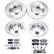 4-Wheel Set Power Stop&reg; K200 Front and Rear Z23 Daily Carbon-Fiber Ceramic Brake Pad and Drilled & Slotted Rotor Kit