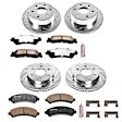 4-Wheel Set Power Stop&reg; K2010-36 Front and Rear Z36 Truck Carbon-Fiber Ceramic Brake Pad and Drilled & Slotted Rotor Kit