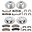 4-Wheel Set Power Stop&reg; K2015-36 Front and Rear Z36 Truck Carbon-Fiber Ceramic Brake Pad and Drilled & Slotted Rotor Kit