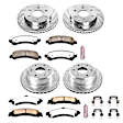4-Wheel Set Power Stop&reg; K2016-36 Front and Rear Z36 Truck Carbon-Fiber Ceramic Brake Pad and Drilled & Slotted Rotor Kit