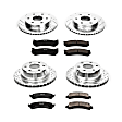 4-Wheel Set Power Stop&reg; K2016 Front and Rear Z23 Daily Carbon-Fiber Ceramic Brake Pad and Drilled & Slotted Rotor Kit