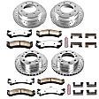 4-Wheel Set Power Stop&reg; K2023-36 Front and Rear Z36 Truck Carbon-Fiber Ceramic Brake Pad and Drilled & Slotted Rotor Kit
