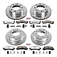 2019 Chevrolet Express 2500 - Front and Rear Brake Disc and Pad Kit, Silver zinc-plated, Cross-drilled and Slotted, 8 Lugs, 324 mm, Carbon Fiber Ceramic, 2.8L 4Cyl, Z36 Extreme Truck And Tow