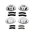 4-Wheel Set Power Stop&reg; K2025 Front and Rear Z23 Daily Carbon-Fiber Ceramic Brake Pad and Drilled & Slotted Rotor Kit