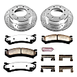 K2036-36 Rear Brake Disc and Pad Kit, Cross-drilled and Slotted 8 Lugs 330 mm Carbon Fiber Ceramic Z36 Extreme Truck And Tow
