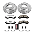 K2039-36 Rear Brake Disc and Pad Kit, Silver zinc-plated, Cross-drilled and Slotted, 8 Lugs, 330 mm, Carbon Fiber Ceramic, Z36 Extreme Truck And Tow