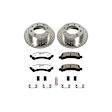 K2043-36 Rear Brake Disc and Pad Kit, Silver zinc-plated, Cross-drilled and Slotted, 8 Lugs, 330 mm, Carbon Fiber Ceramic, Z36 Extreme Truck And Tow