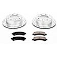 K2043 Rear Brake Disc and Pad Kit, Silver zinc-plated, Cross-drilled and Slotted, 8 Lugs, 330 mm, Carbon Fiber Ceramic, Z23 Evolution Sport Series