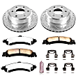 K2046-36 Rear Brake Disc and Pad Kit, Silver zinc-plated, Cross-drilled and Slotted, 6 Lugs, 330 mm, Carbon Fiber Ceramic, Z36 Extreme Truck And Tow